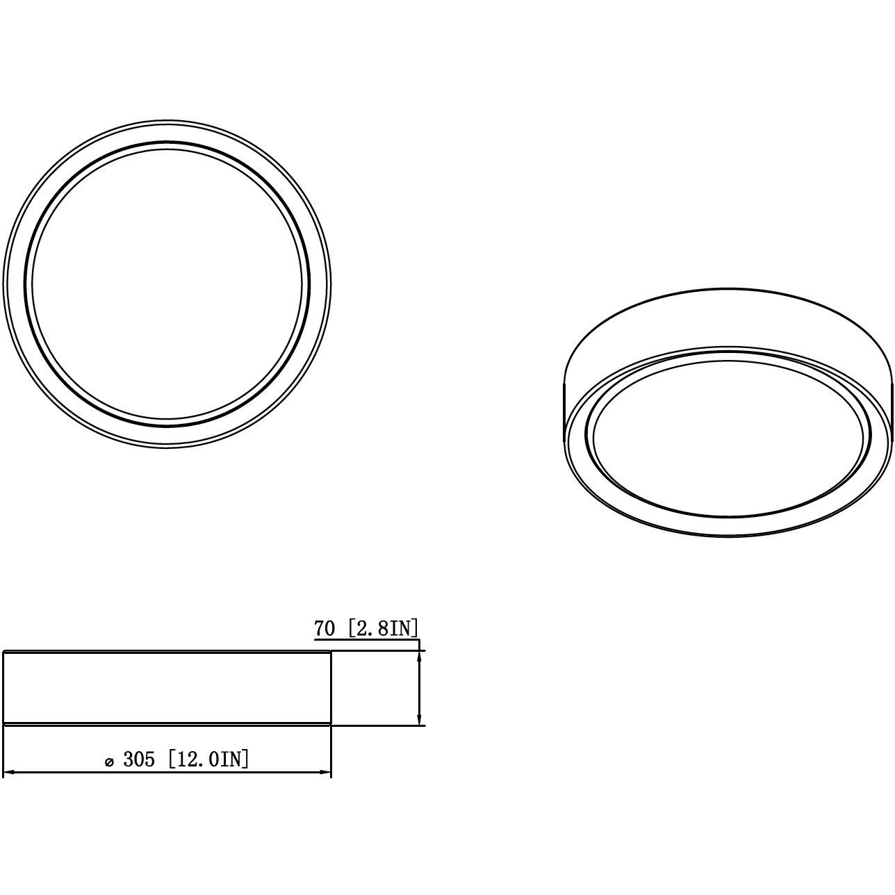 Kawan LED 12 inch Modern Gold Flush Mount Ceiling Light
