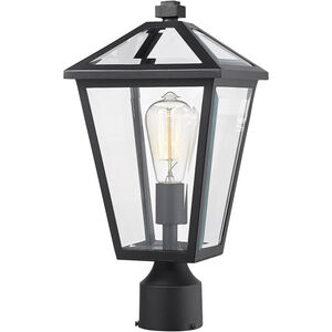 Talbot 1 Light 17 inch Black Outdoor Post Mount Fixture in Clear Beveled Glass