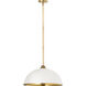 Landry 1 Light 20 inch Matte White and Rubbed Brass Pendant Ceiling Light