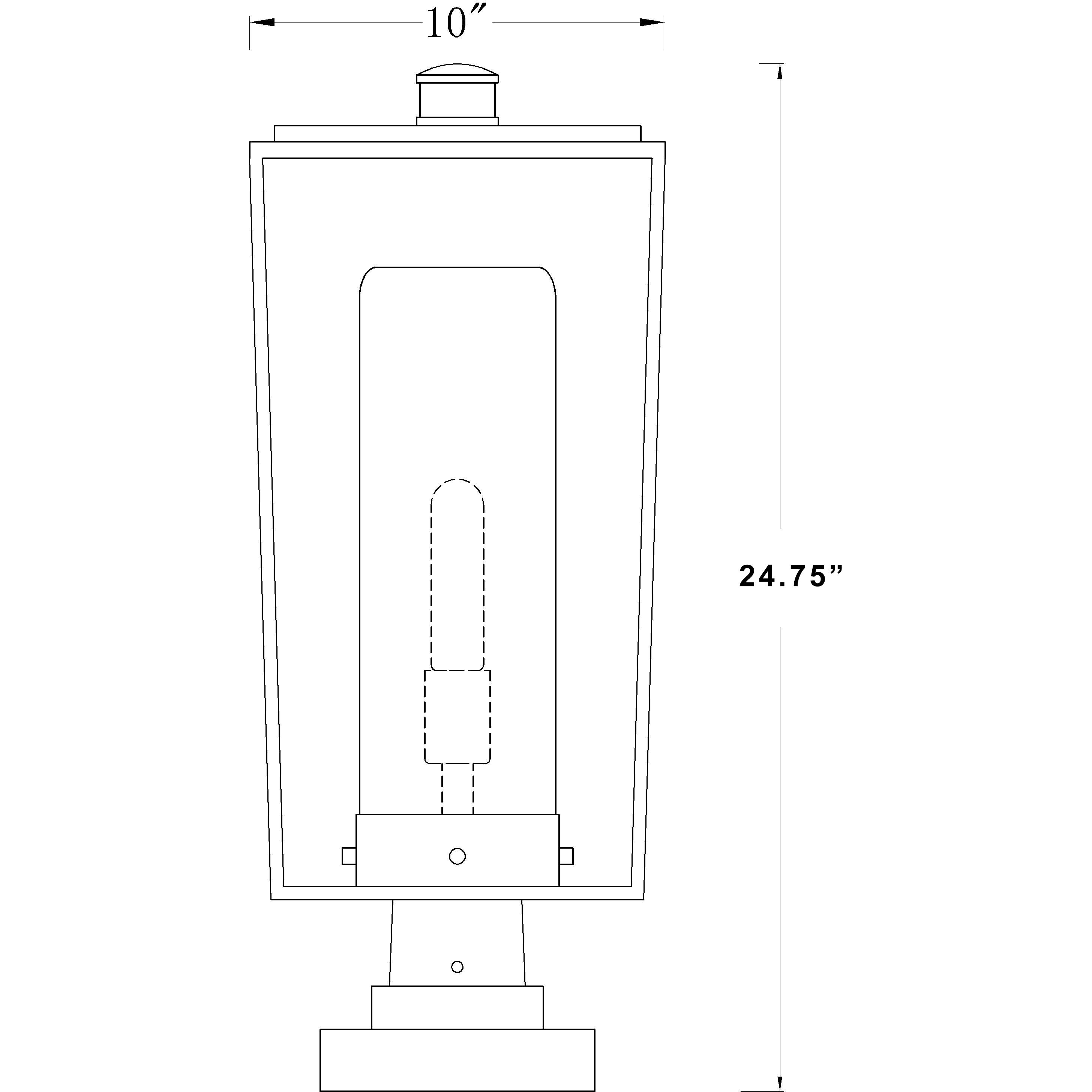 Sheridan 1 Light 24.75 inch Black Outdoor Pier Mounted Fixture