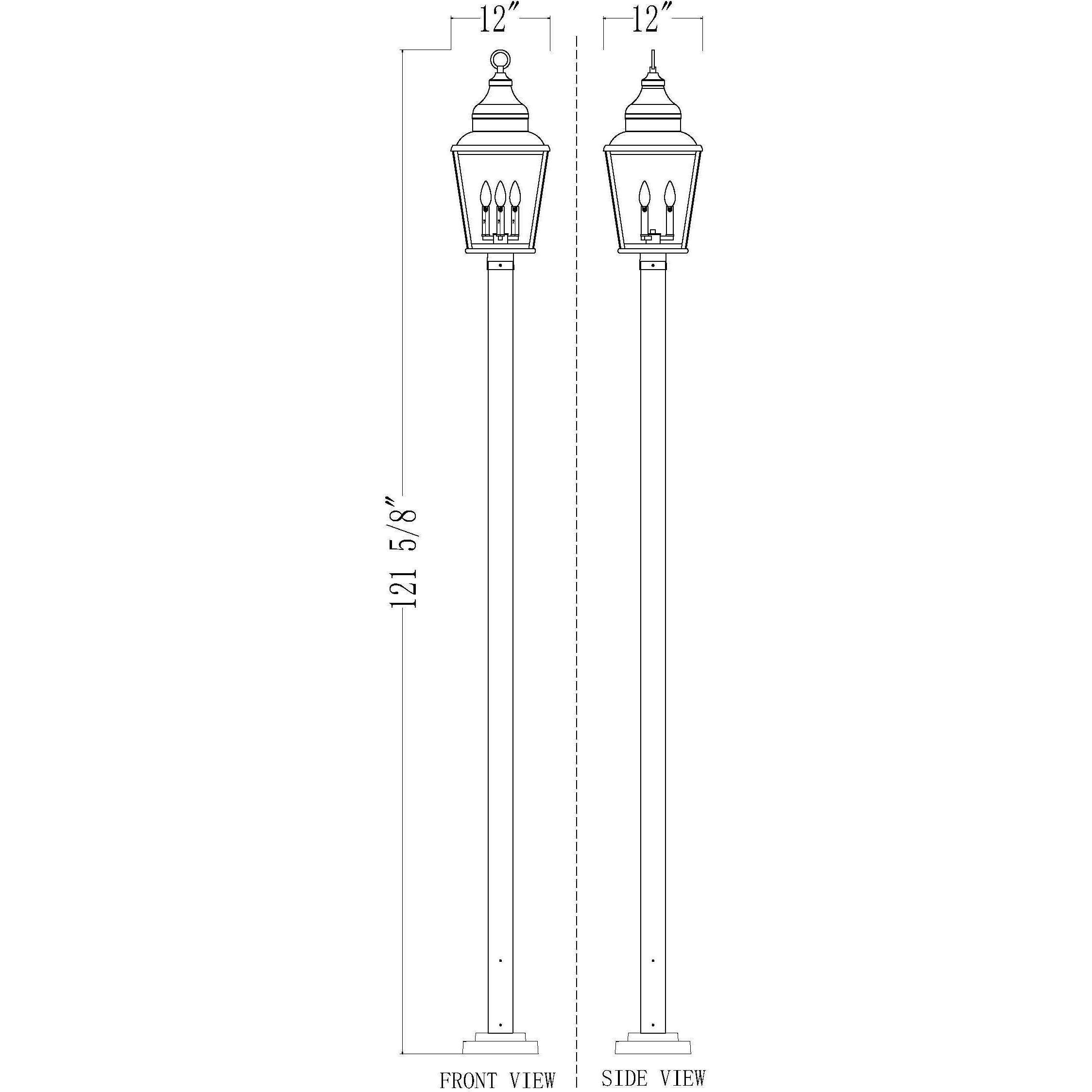 Raphael 3 Light 120.75 inch Sand Black Outdoor Post Mounted Fixture in Soft Sand Black