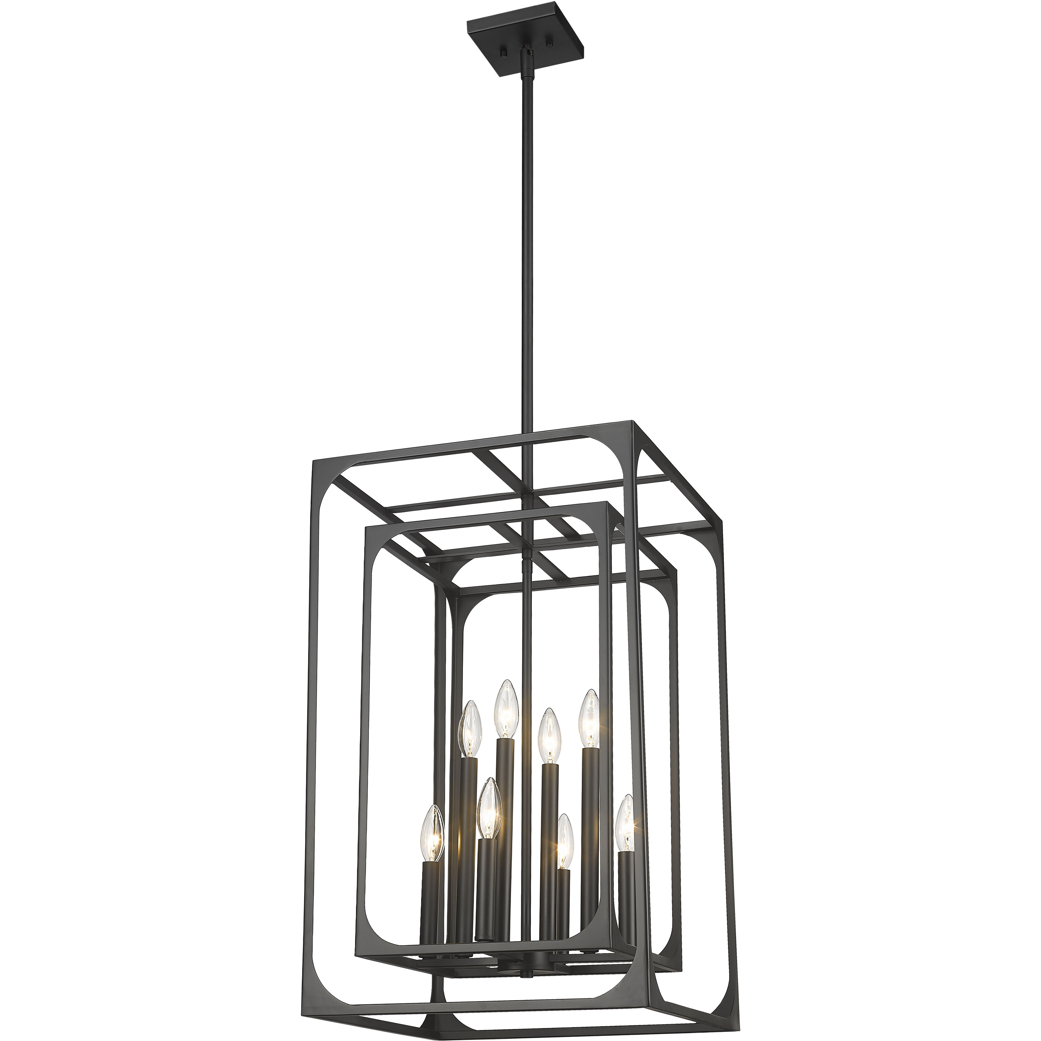 Easton 8 Light 16.5 inch Matte Black Chandelier Ceiling Light