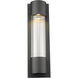 Striate LED 17 inch Black Outdoor Wall Light