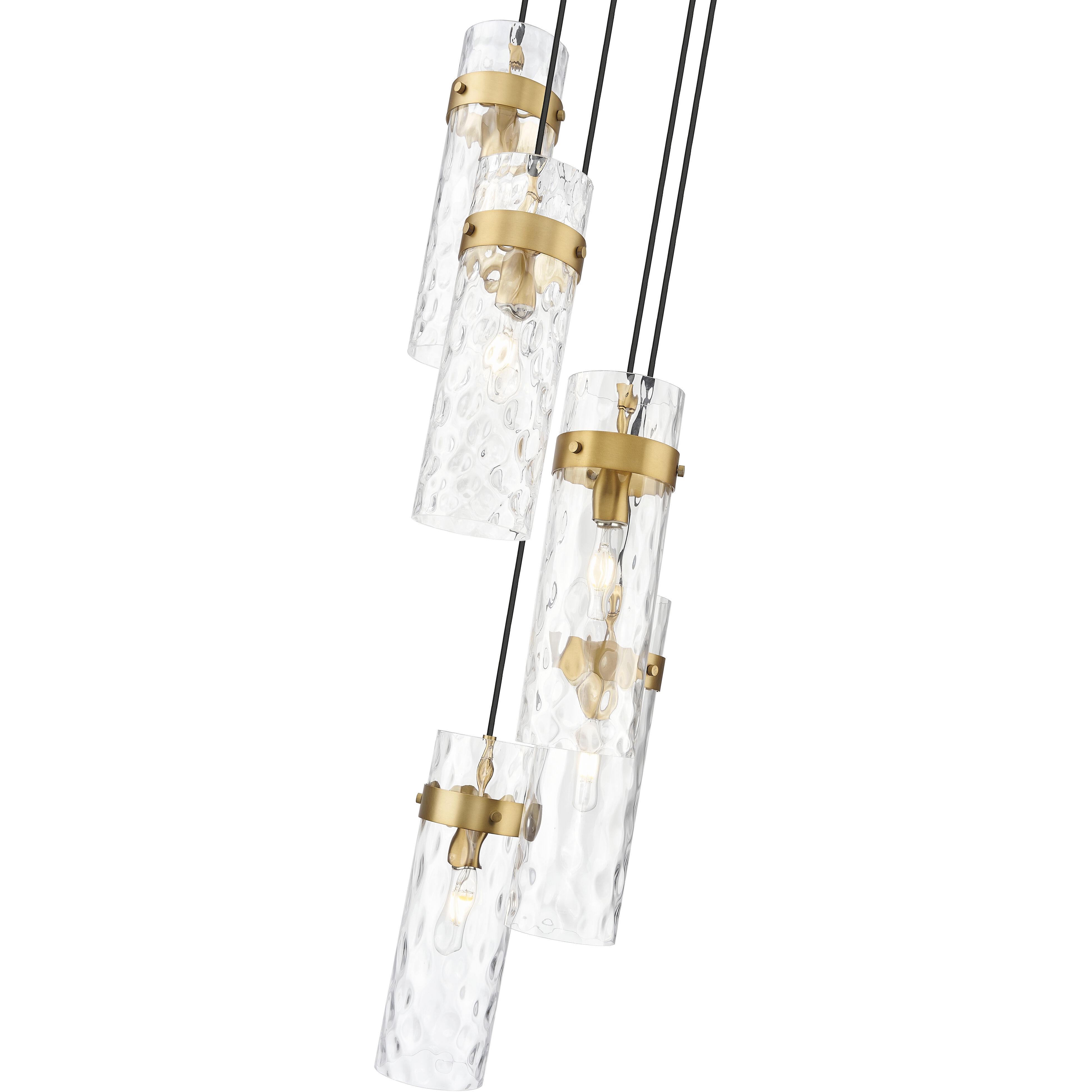 Fontaine 5 Light 14.5 inch Rubbed Brass Chandelier Ceiling Light