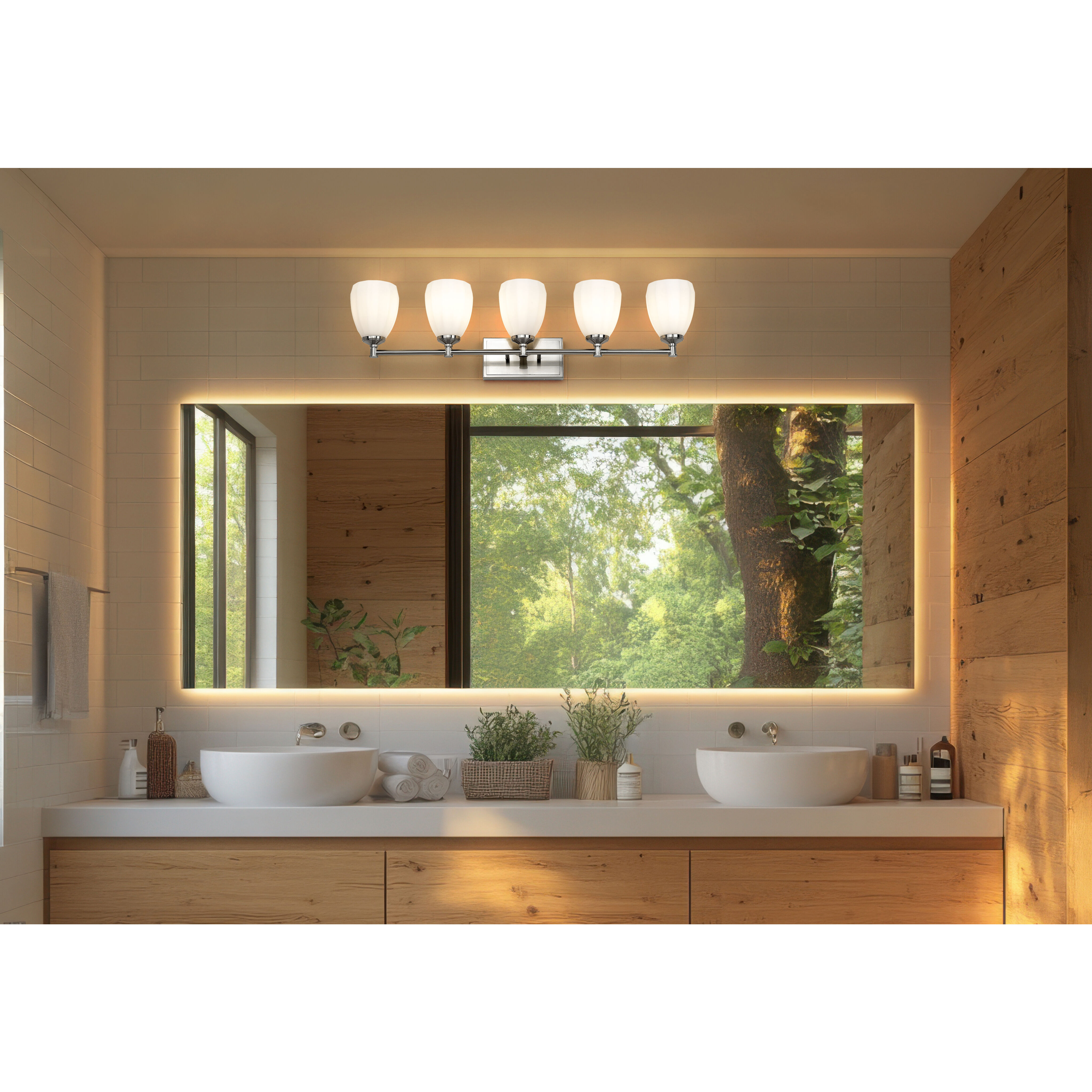 Oren 5 Light 38 inch Brushed Nickel Bath Vanity Light Wall Light