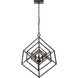 Euclid 3 Light 23 inch Matte Black Chandelier Ceiling Light