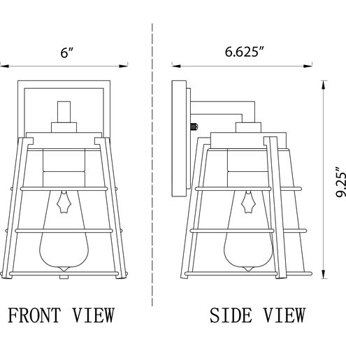 Helix 1 Light 9.25 inch Black Outdoor Wall Light