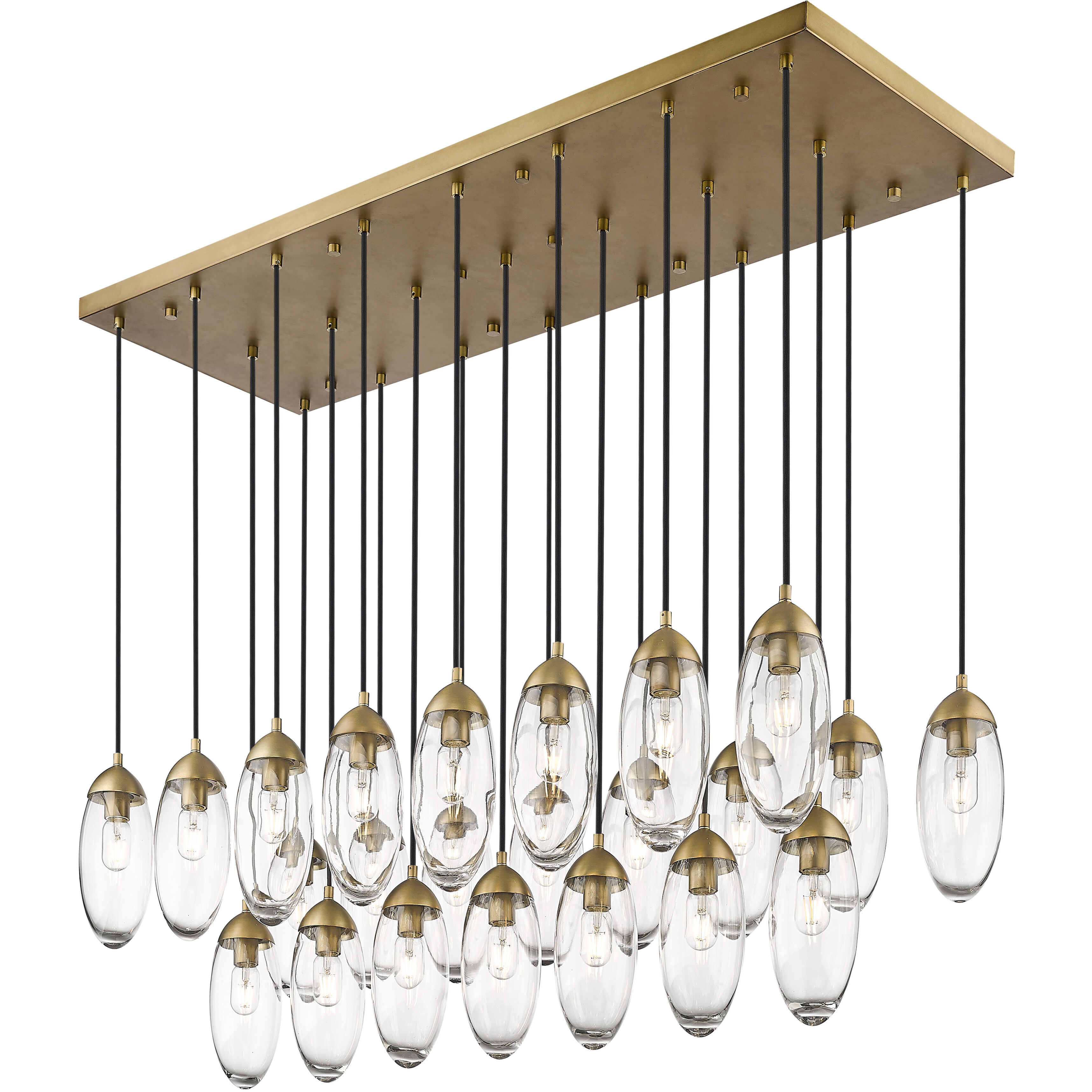 Arden 23 Light 54 inch Rubbed Brass Linear Chandelier Ceiling Light
