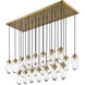 Arden 23 Light 54 inch Rubbed Brass Linear Chandelier Ceiling Light