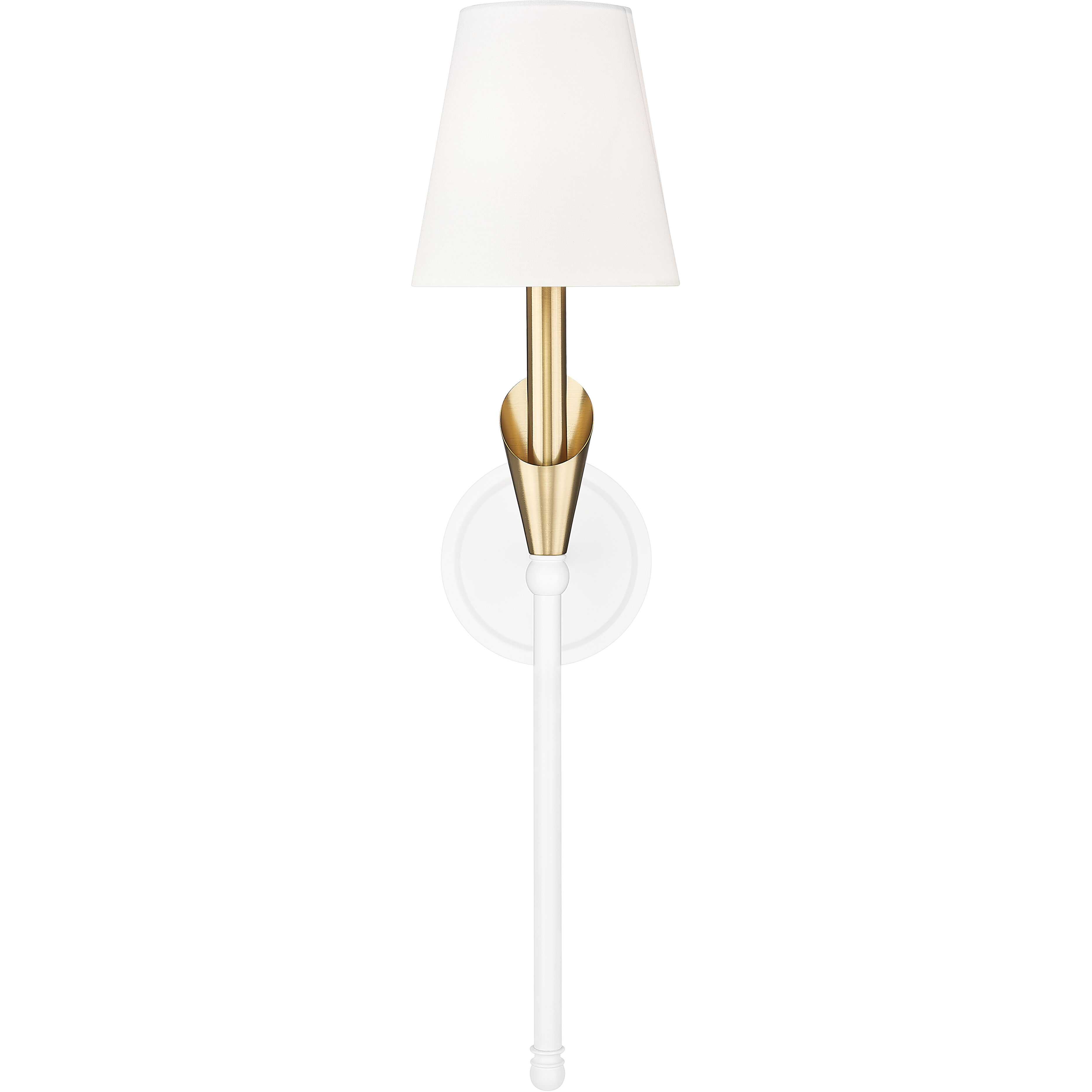 Claudelle Wall Sconce Wall Light in Tundra White and Modern Gold