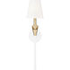 Claudelle Wall Sconce Wall Light in Textured White and Modern Gold