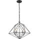 Geo 5 Light 18 inch Matte Black and Chrome Chandelier Ceiling Light