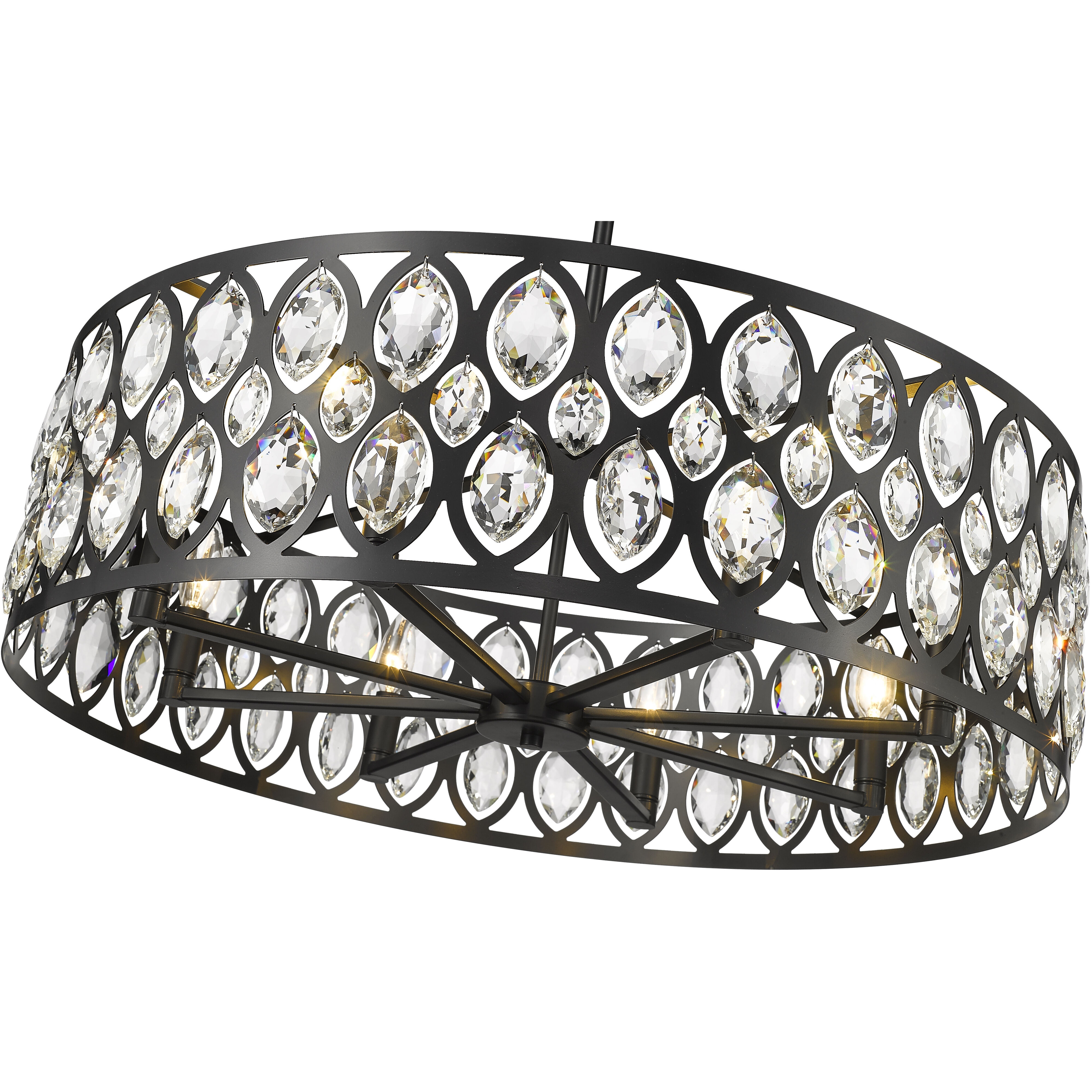 Dealey 8 Light 30.25 inch Matte Black Chandelier Ceiling Light