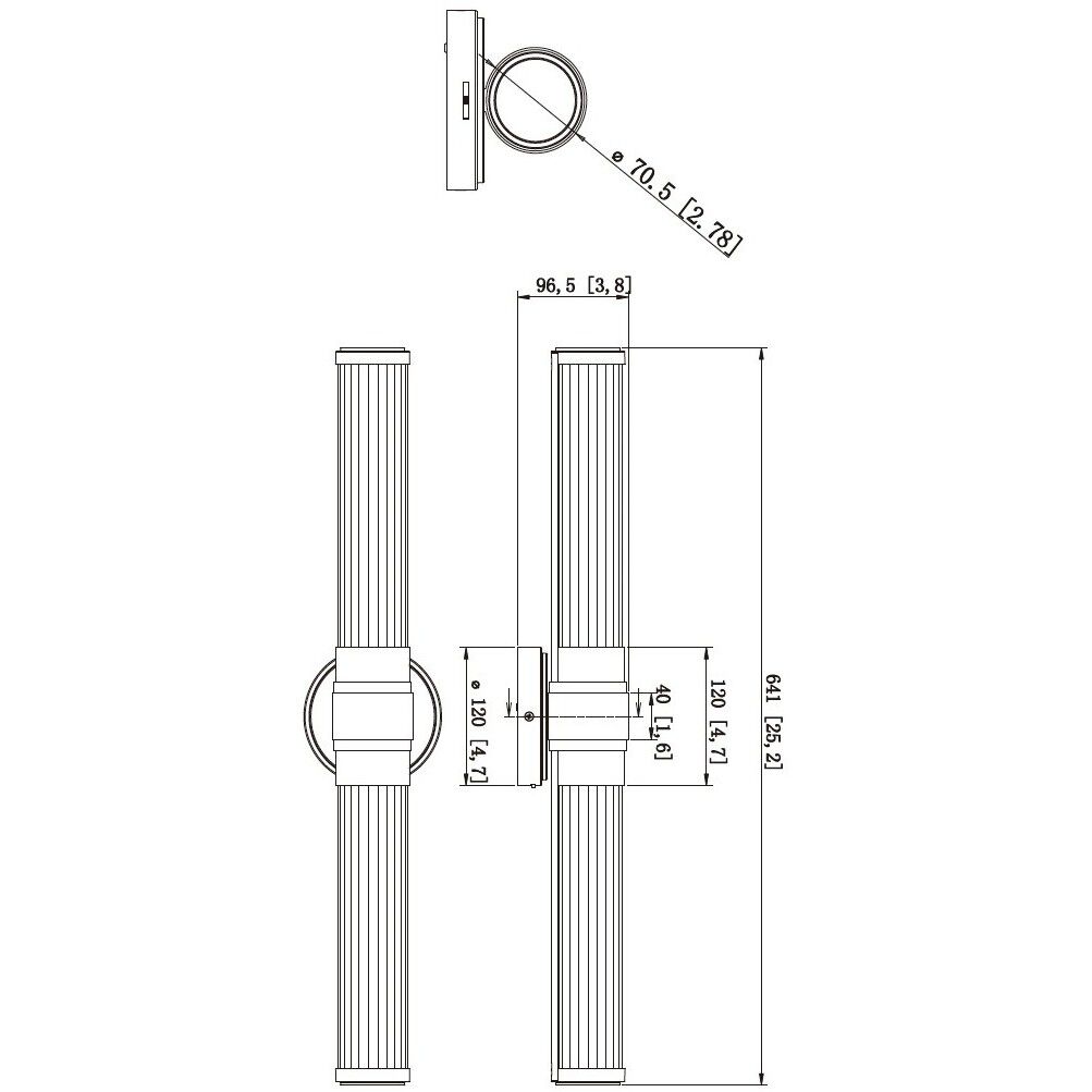 Warwick LED 25.25 inch Modern Gold Bath Vanity Wall Light