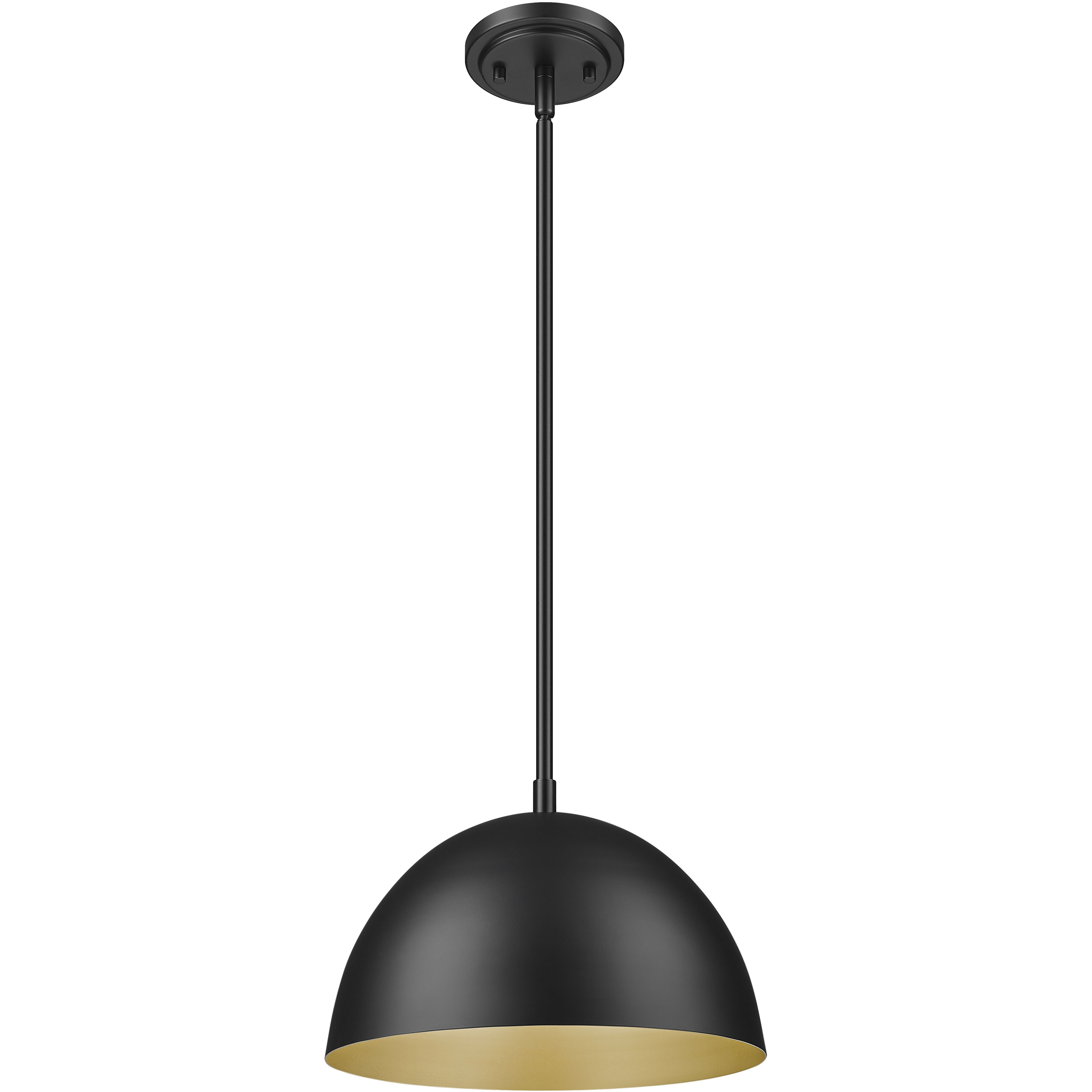 Vega 1 Light 12 inch Matte Black Pendant Ceiling Light