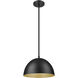 Vega 1 Light 12 inch Matte Black Pendant Ceiling Light