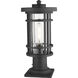 Jordan 1 Light 16.75 inch Black Outdoor Pier Mounted Fixture