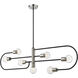 Neutra 7 Light 56 inch Matte Black and Polished Nickel Linear Chandelier Ceiling Light