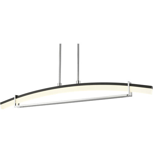 Arc LED 43.5 inch Chrome Linear Chandelier Ceiling Light