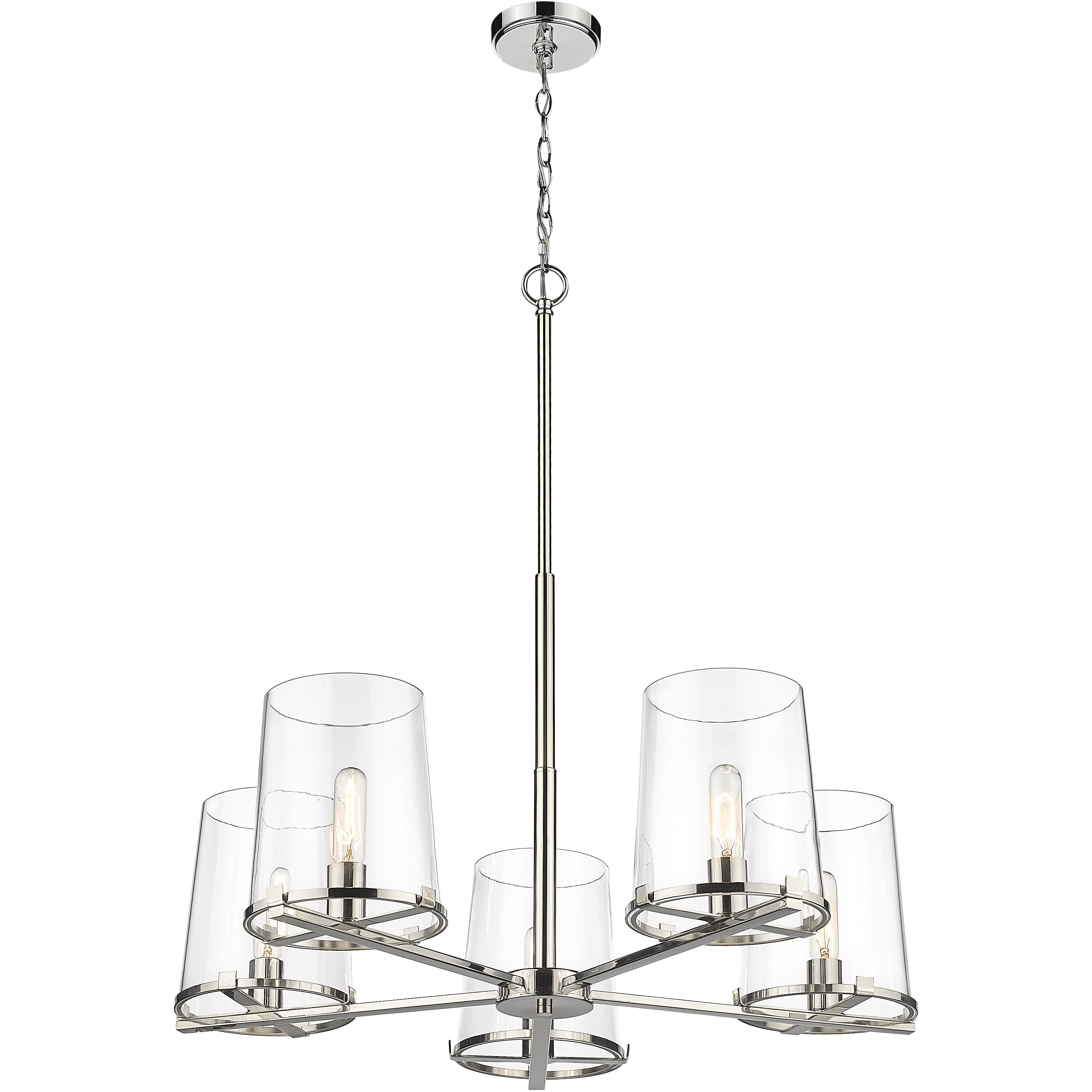 Callista 5 Light 33 inch Polished Nickel Chandelier Ceiling Light