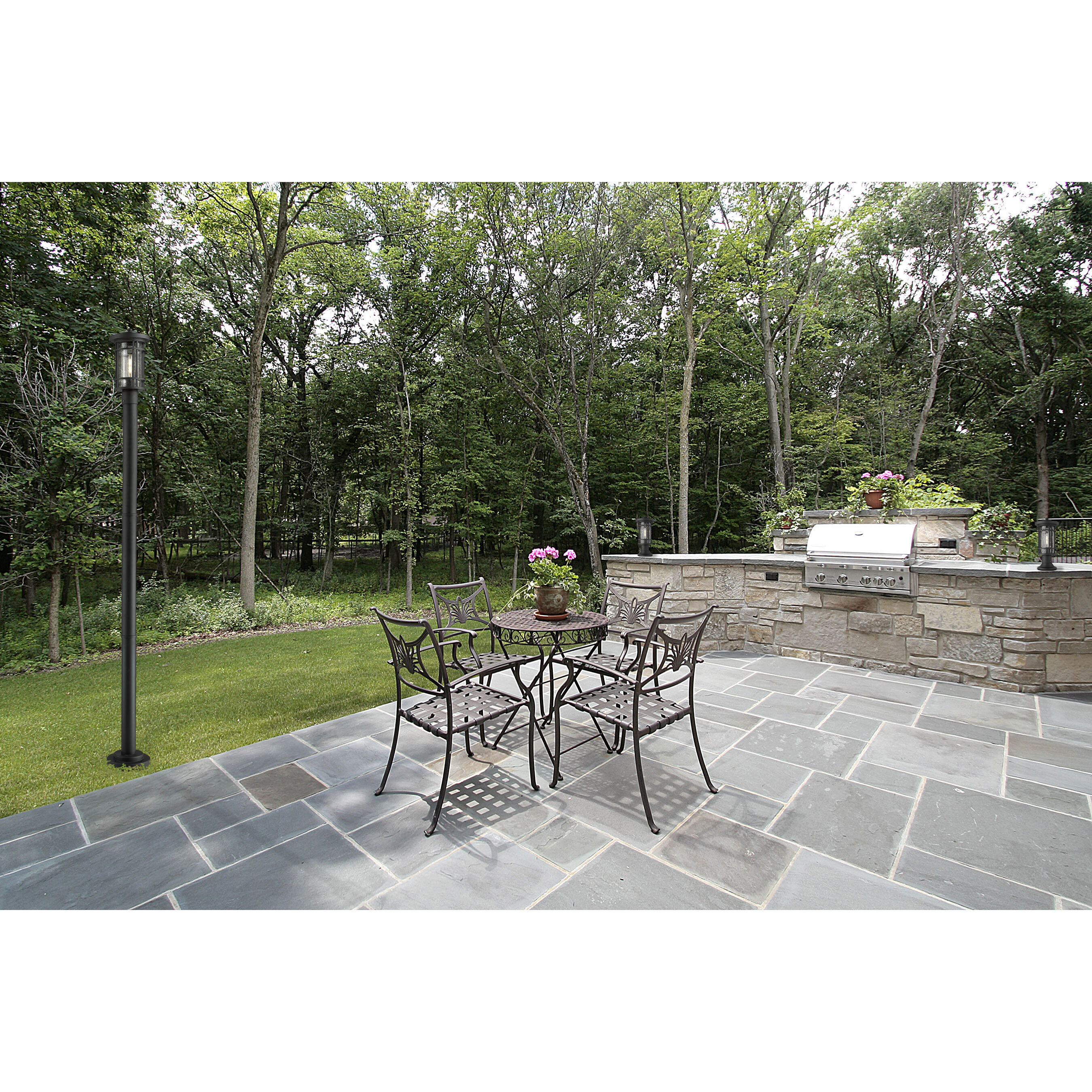 Jordan 1 Light 88.25 inch Black Outdoor Post Mounted Fixture in 14.75