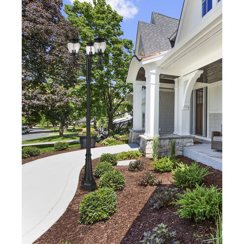 Davina 3 Light 115.25 inch Black Outdoor Post Mounted Fixture in G9