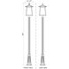 Rainer 5 Light 121.5 inch Black Outdoor Post Mounted Fixture in G9
