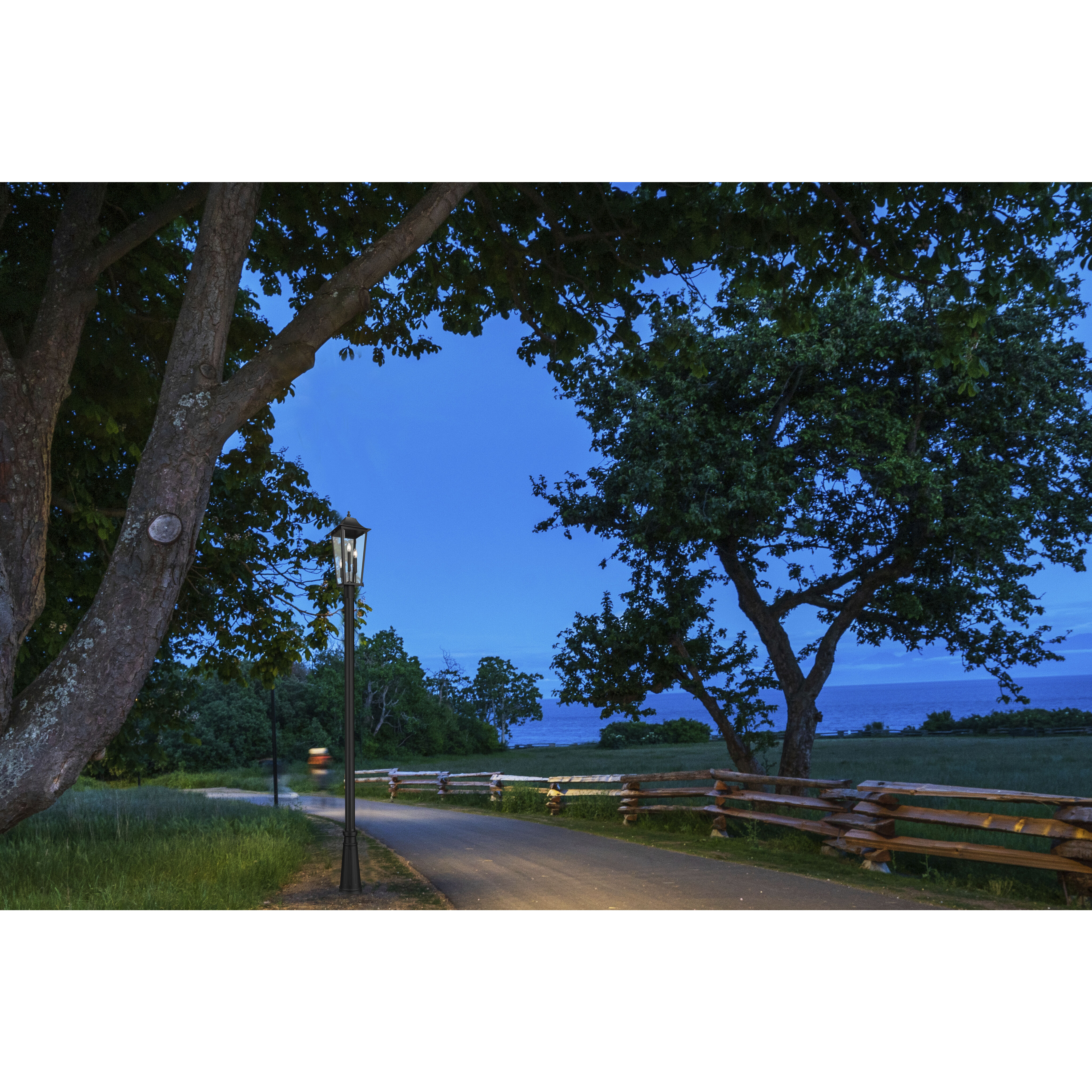 Gannon 3 Light 120.75 inch Black Outdoor Post Mounted Fixture