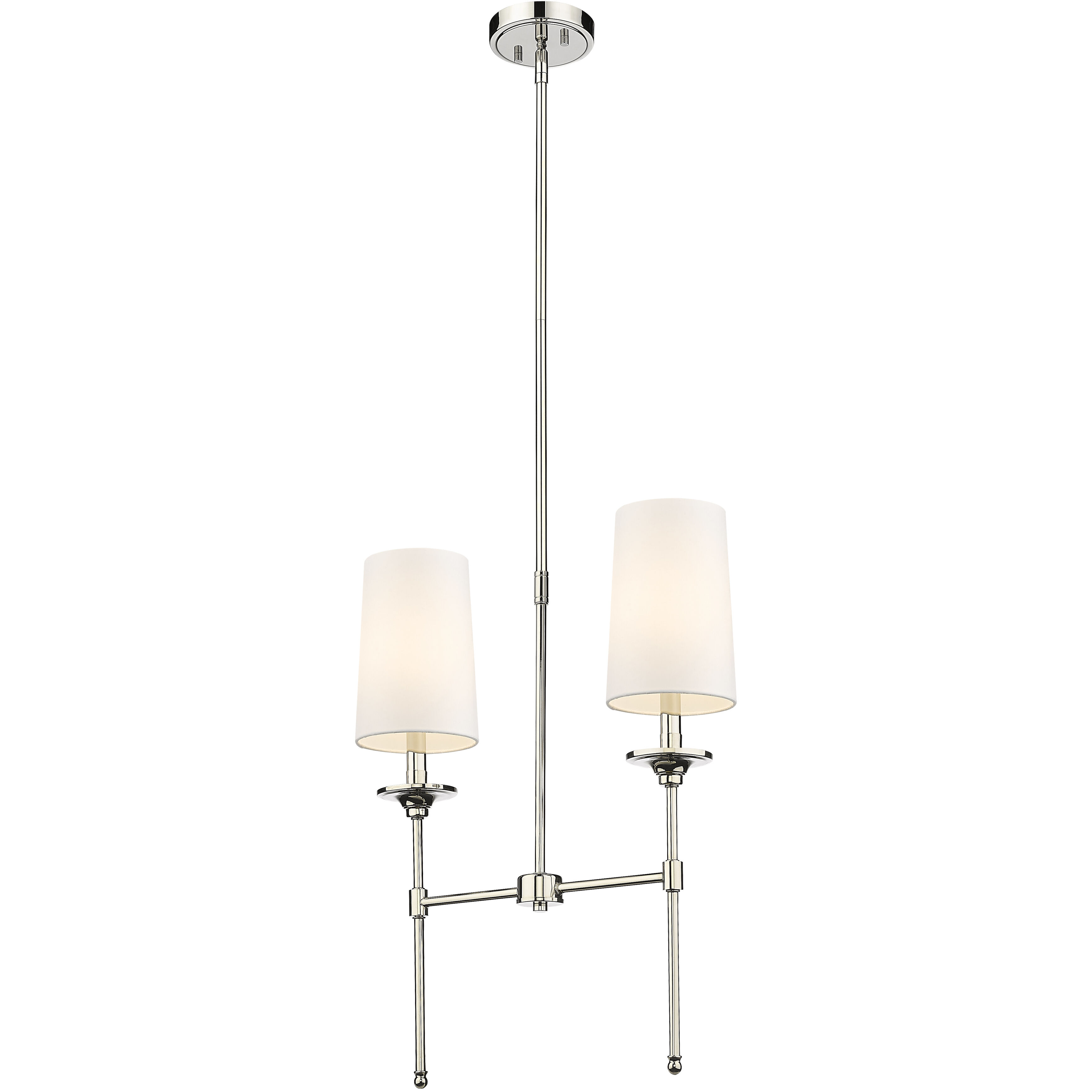 Emily 2 Light 19 inch Polished Nickel Linear Chandelier Ceiling Light