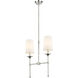 Emily 2 Light 19 inch Polished Nickel Linear Chandelier Ceiling Light