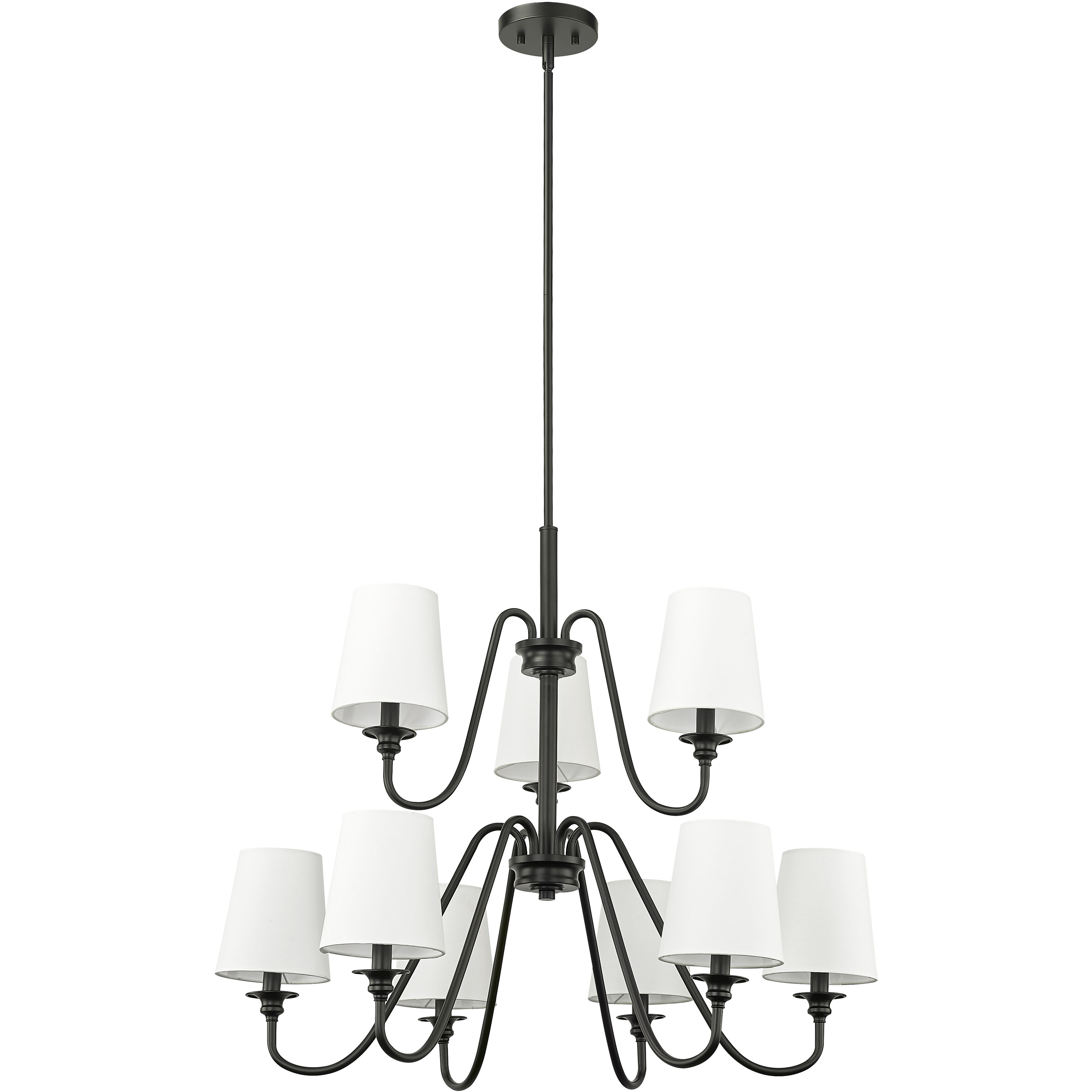 Gianna 9 Light 32 inch Matte Black Chandelier Ceiling Light