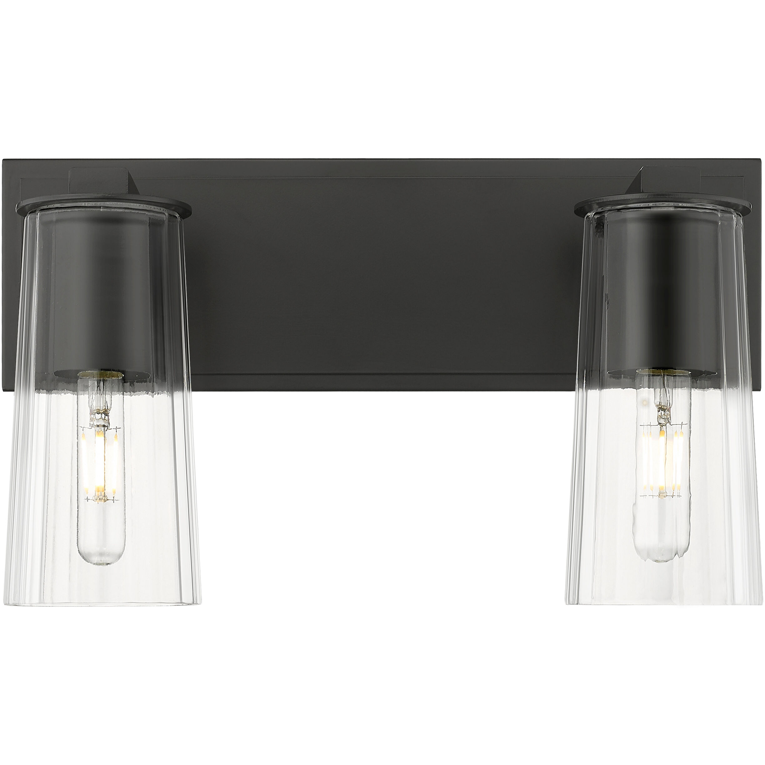 Titus 2 Light 16 inch Matte Black Bath Vanity Light Wall Light