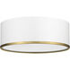 Arlo 3 Light 16 inch Matte White and Rubbed Brass Flush Mount Ceiling Light