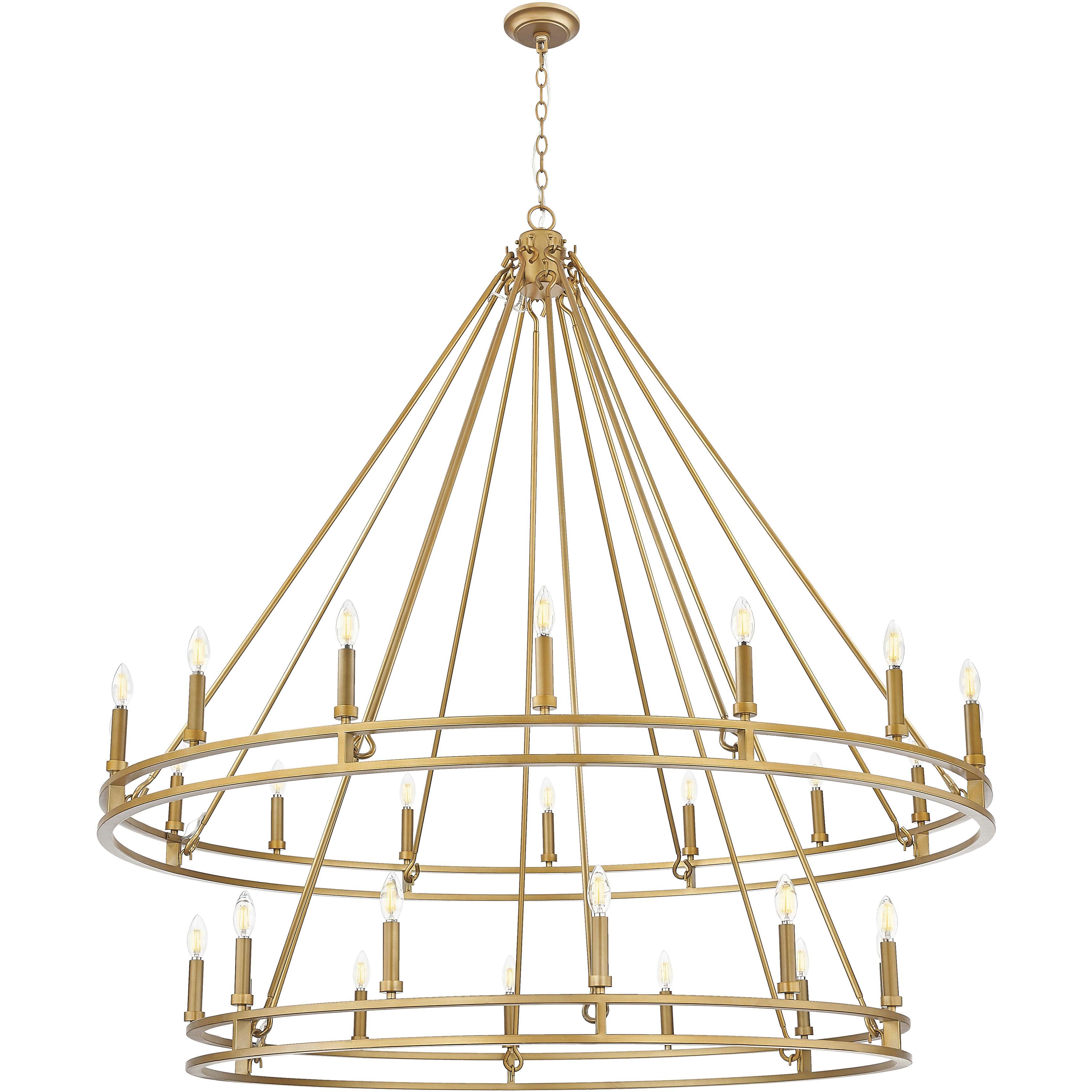 Dennison 28 Light 60 inch Signature Brass Chandelier Ceiling Light