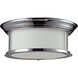 Sonna 3 Light 15.5 inch Chrome Flush Mount Ceiling Light in Matte Opal Glass