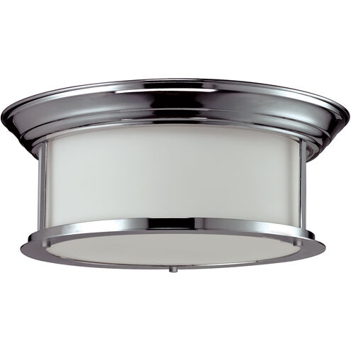 Sonna 3 Light 15.5 inch Chrome Flush Mount Ceiling Light in Matte Opal Glass