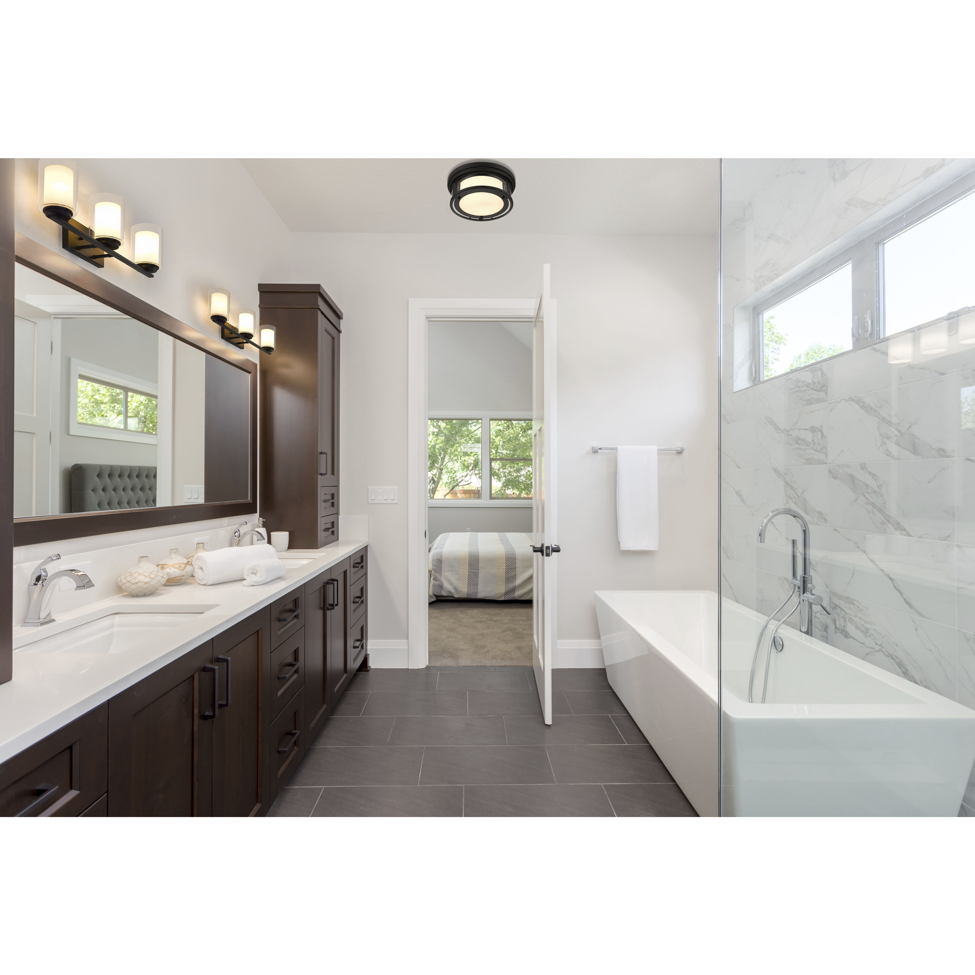 Willow 3 Light 24 inch Matte Black Vanity Wall Light