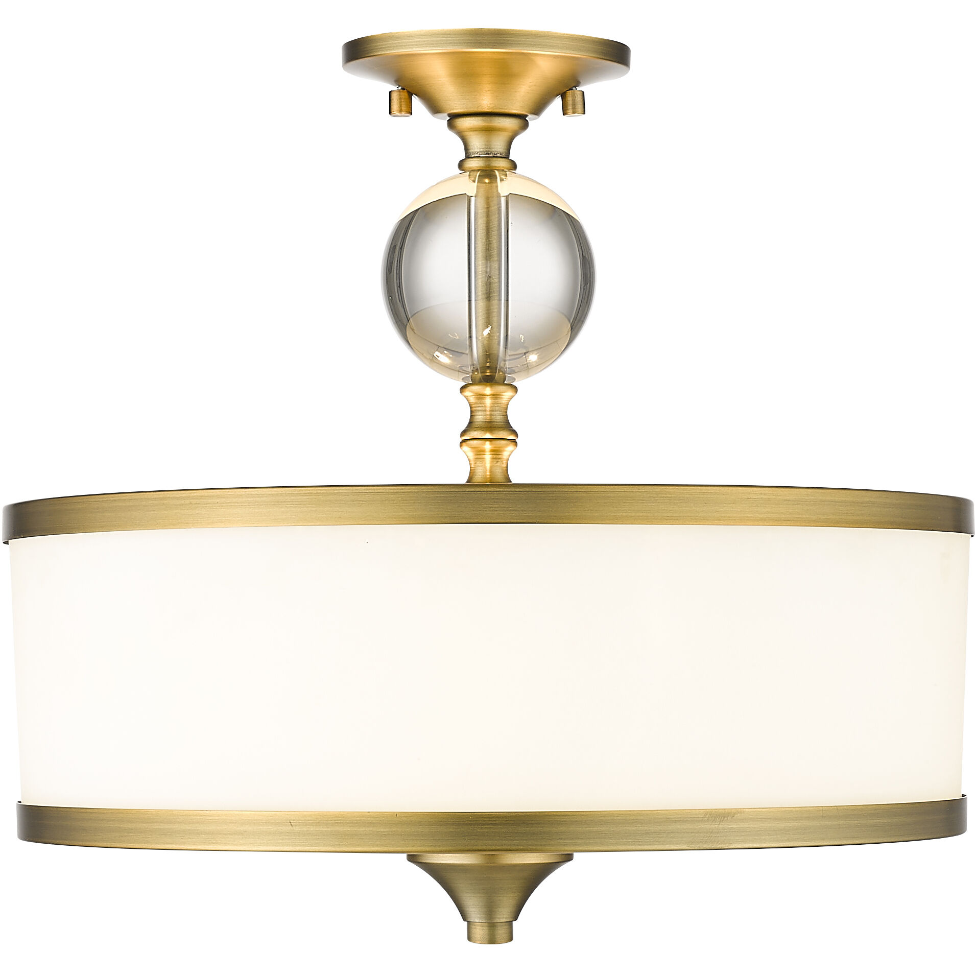 Cosmopolitan 3 Light 15.75 inch Heritage Brass Semi Flush Mount Ceiling Light