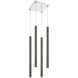 Forest LED 9.5 inch Chrome Chandelier Ceiling Light in 4, Pearl Black Steel, 15