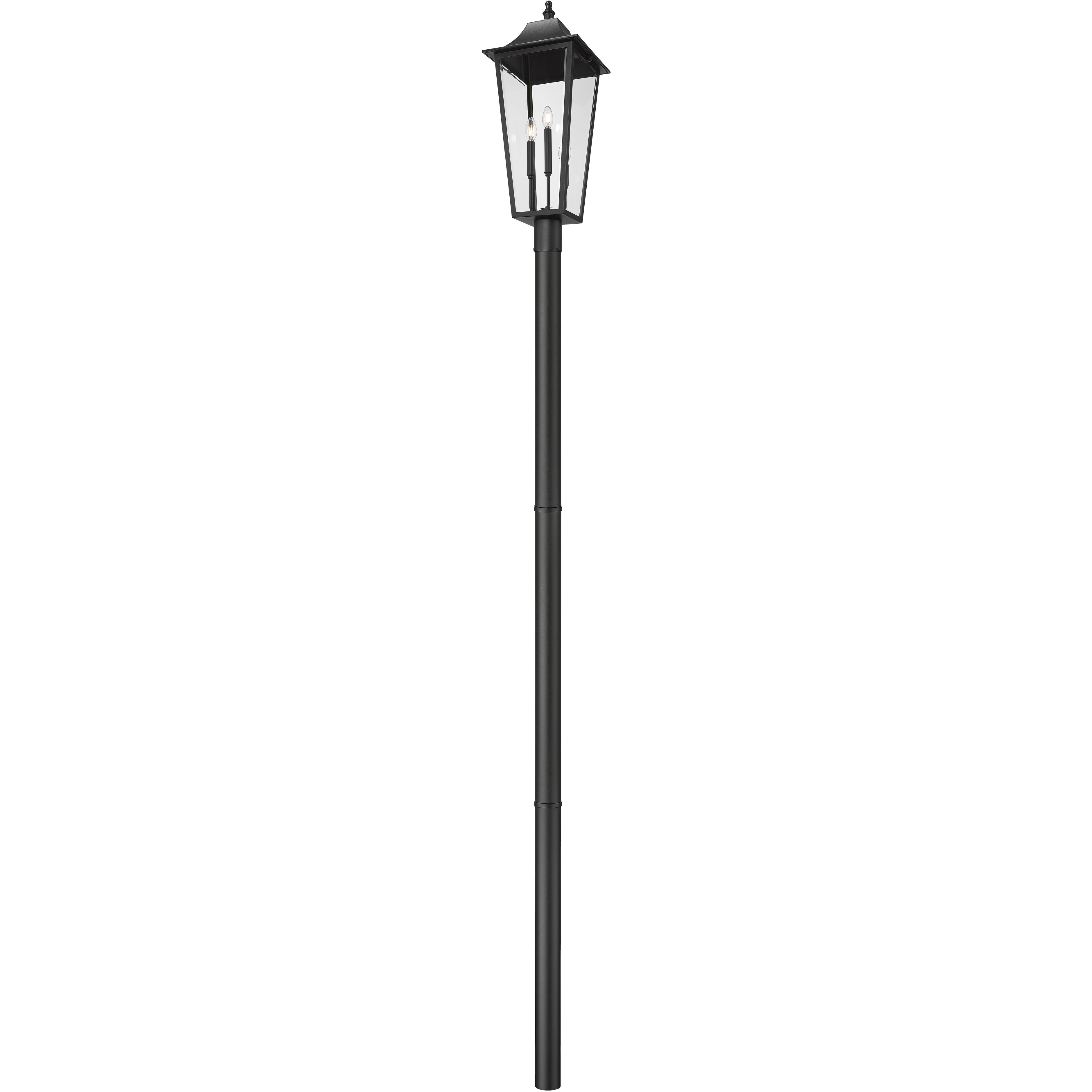 Gannon 3 Light 125.5 inch Black Outdoor Post Mounted Fixture in G9