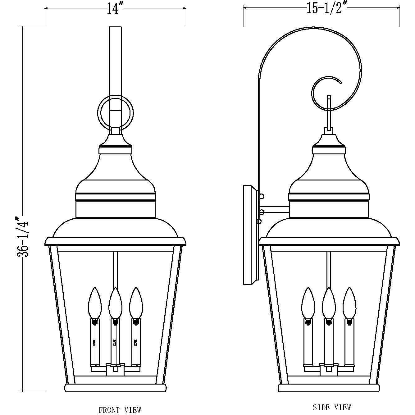 Raphael 4 Light 36.25 inch Sand Black Outdoor Wall Light in Soft Sand Black