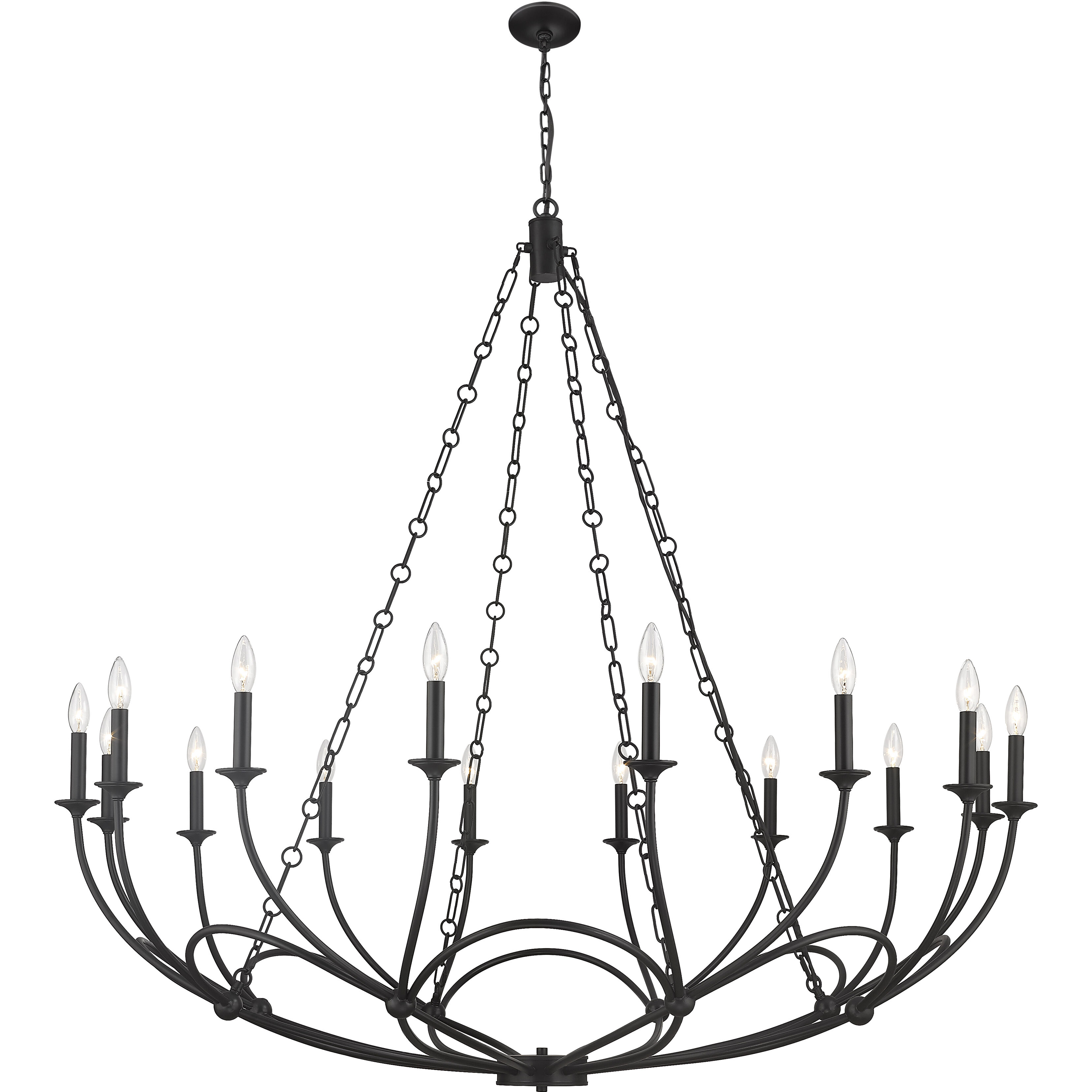 Arabella 16 Light 55 inch Matte Black Chandelier Ceiling Light
