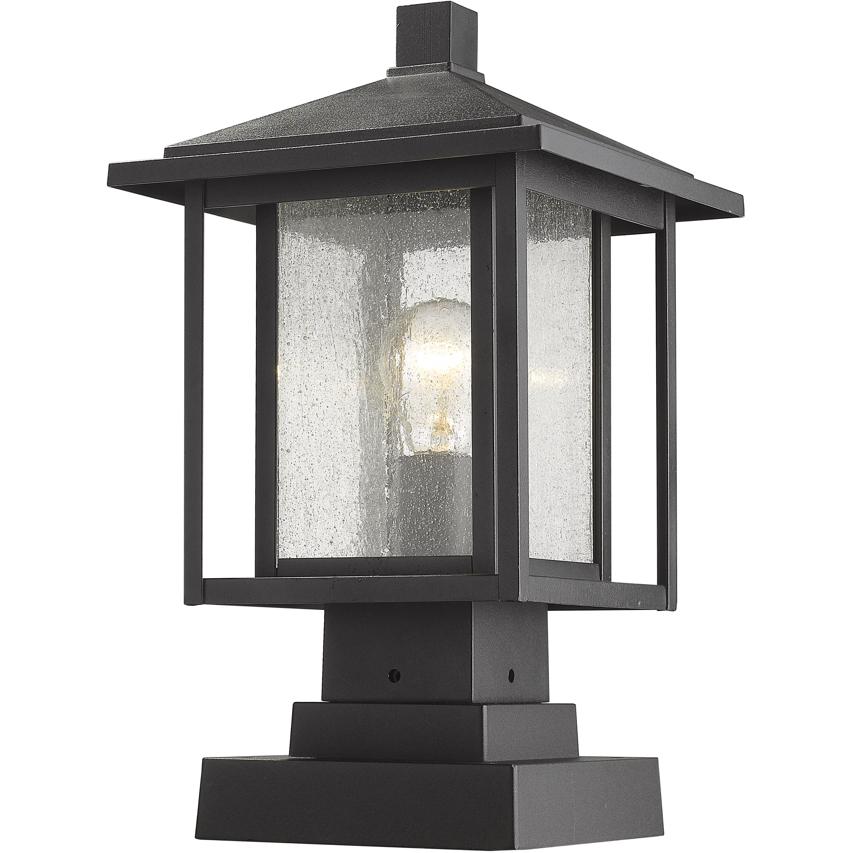 Aspen 1 Light 16 inch Black Outdoor Pier Mounted Fixture