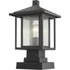 Aspen 1 Light 16 inch Black Outdoor Pier Mounted Fixture