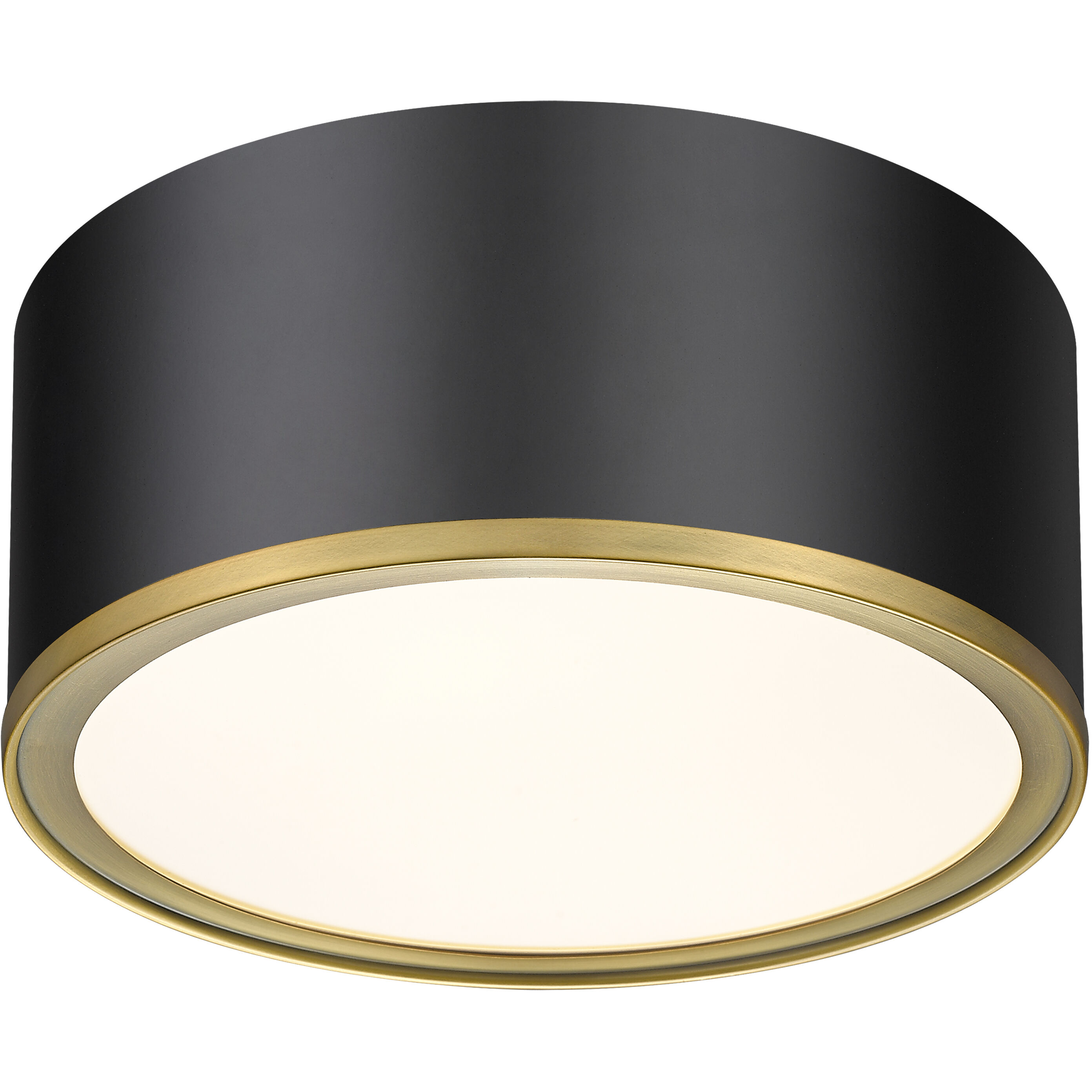 Arlo 2 Light 12.25 inch Matte Black and Rubbed Brass Flush Mount Ceiling Light