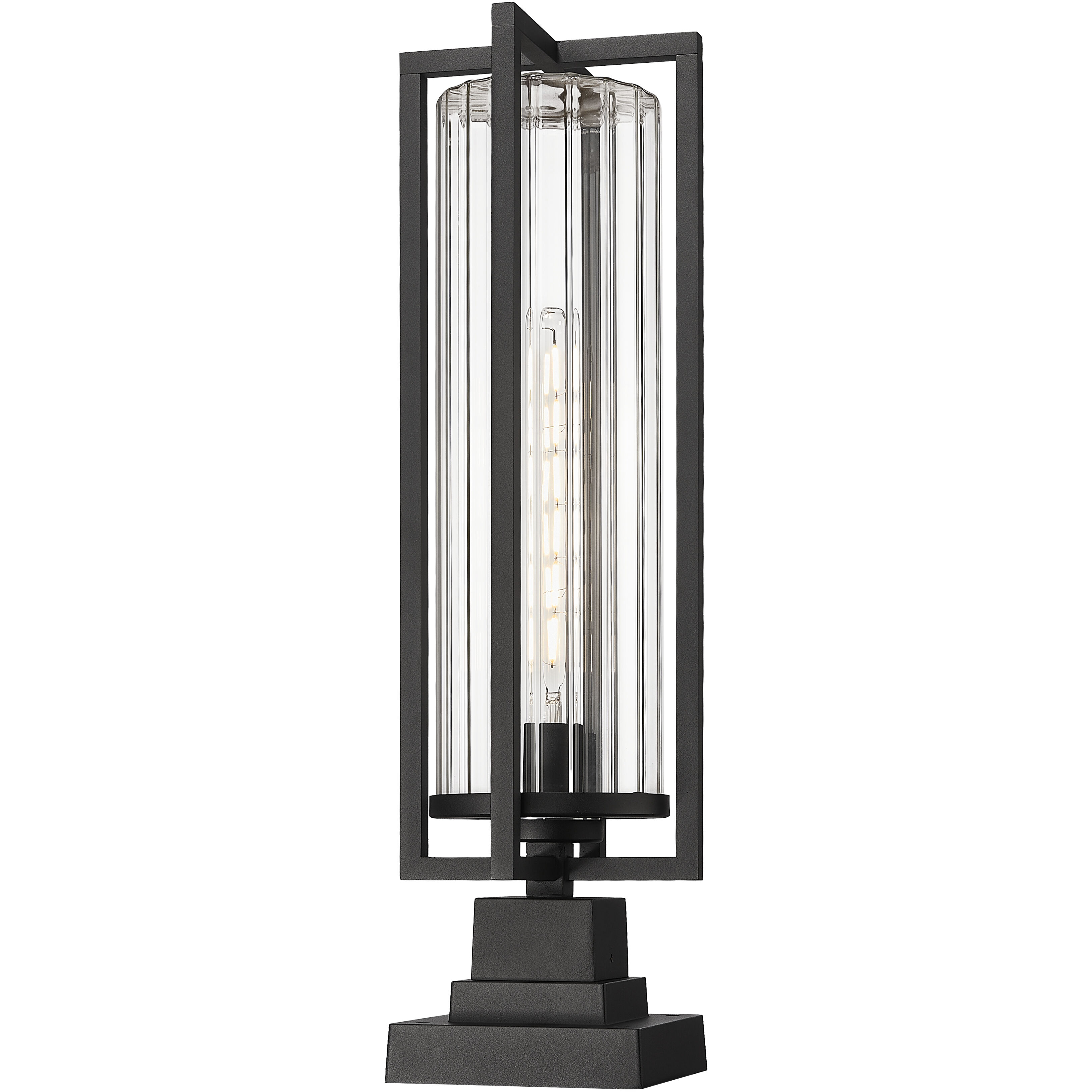 Aura 1 Light 15.25 inch Black Outdoor Pier Mounted Fixture in G9