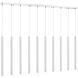 Forest LED 56.5 inch Chrome Linear Chandelier Ceiling Light in 10, 37, Chrome Steel
