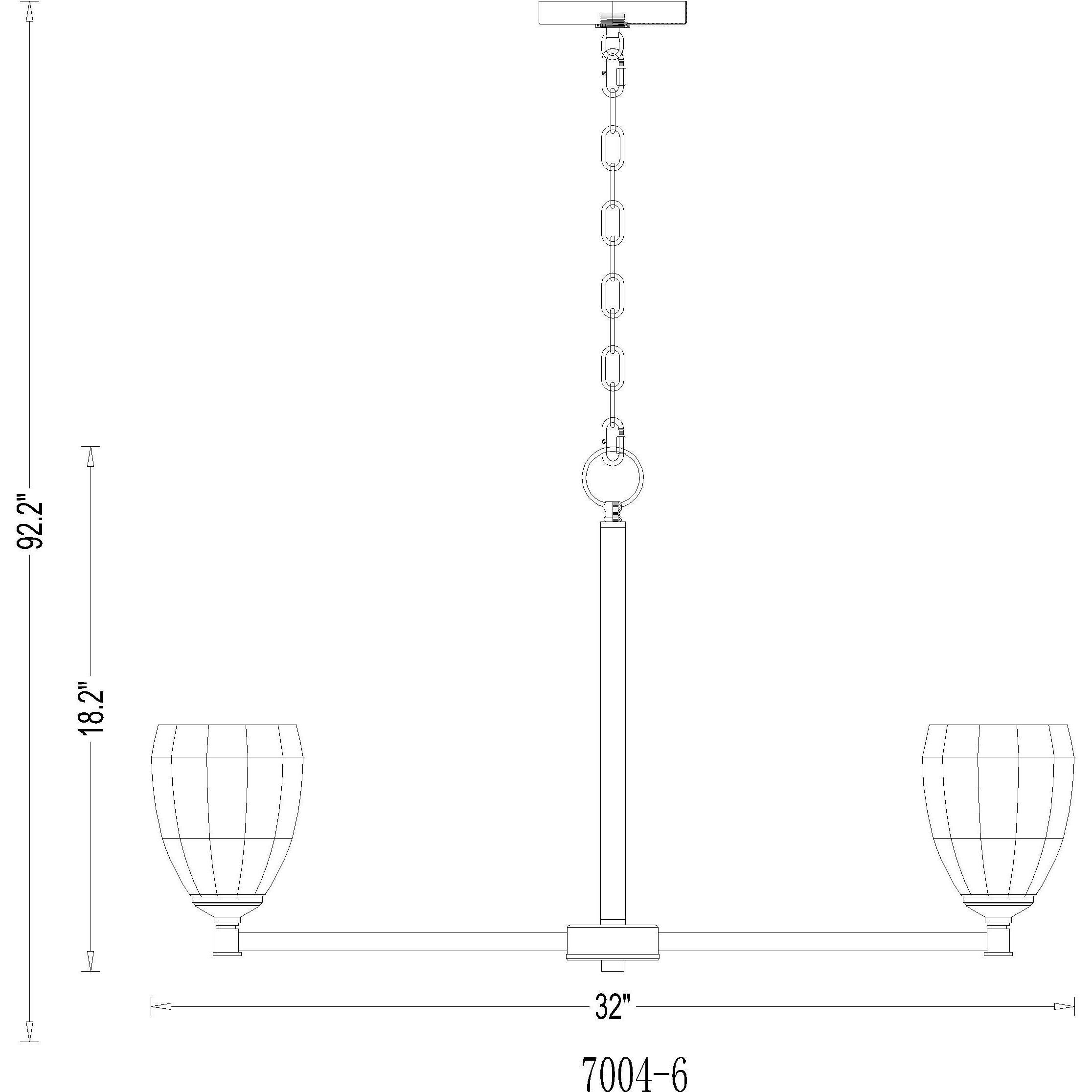 Oren 6 Light 32 inch Matte Black Chandelier Ceiling Light