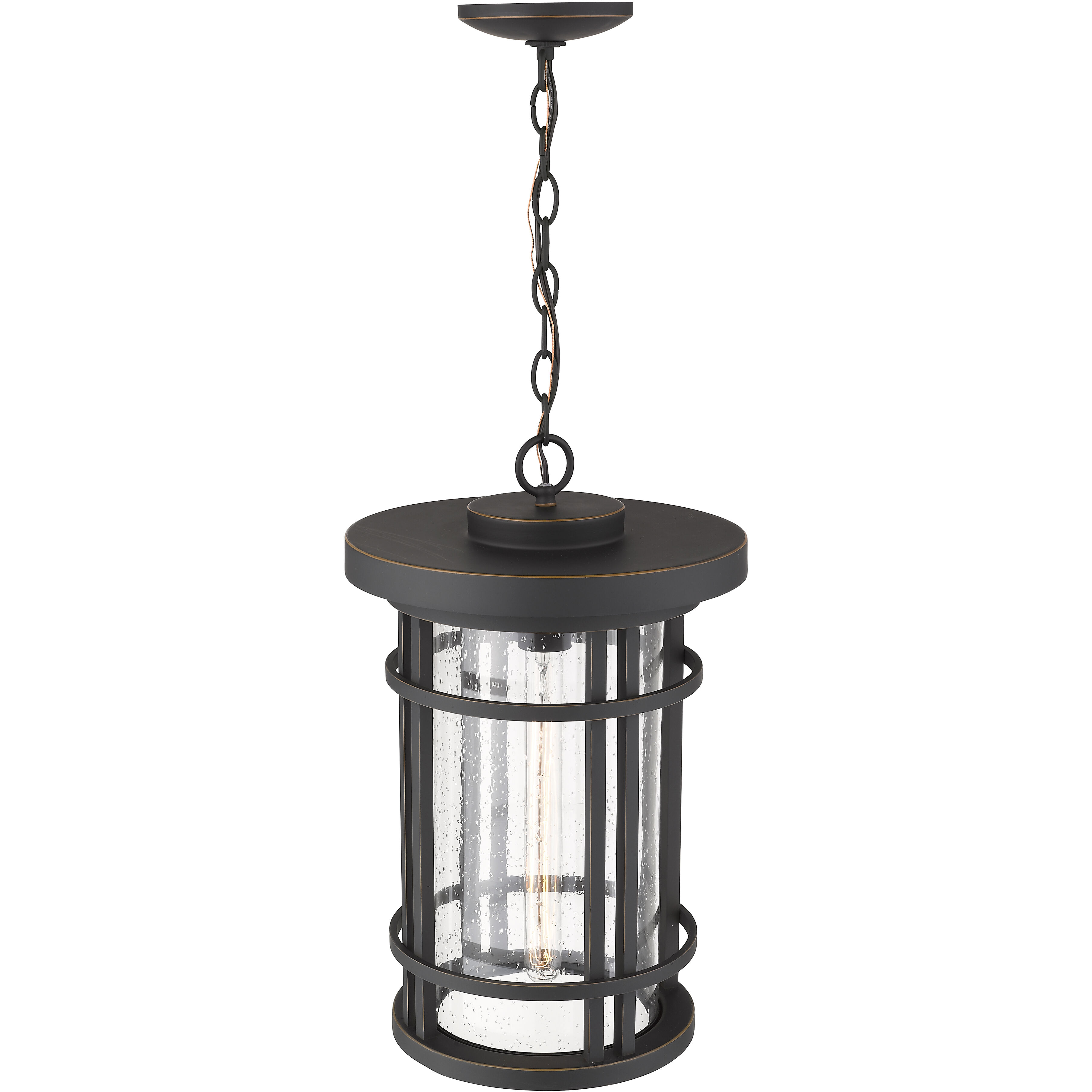 Jordan 1 Light 12 inch Oil Rubbed Bronze Outdoor Chain Mount Ceiling Fixture