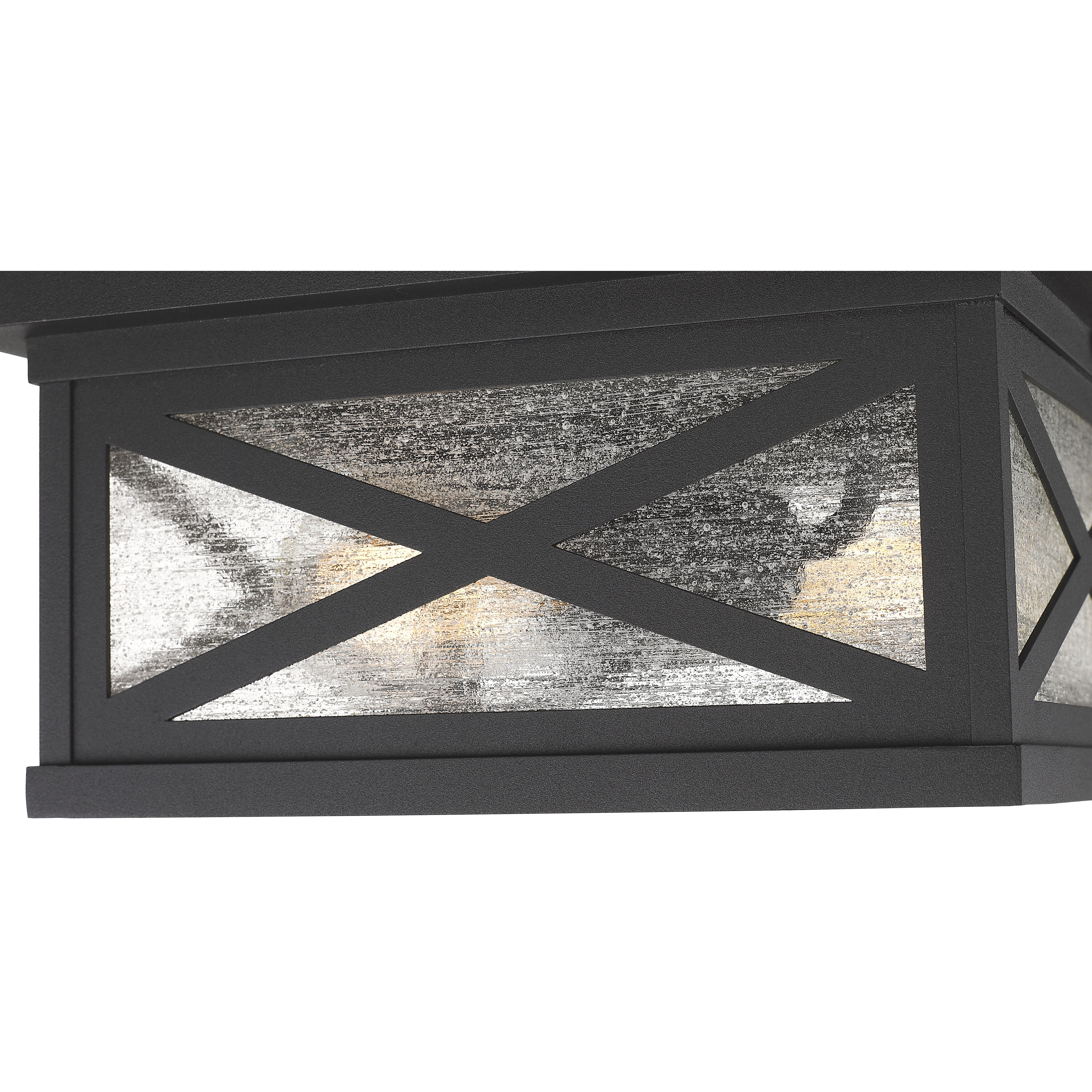 Brookside 2 Light 12 inch Black Outdoor Flush Mount